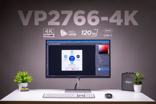 Màn Hình ViewSonic VP2766-4K (27 inch – IPS – 4K UHD – 120Hz – 5ms – USB-C 90W)